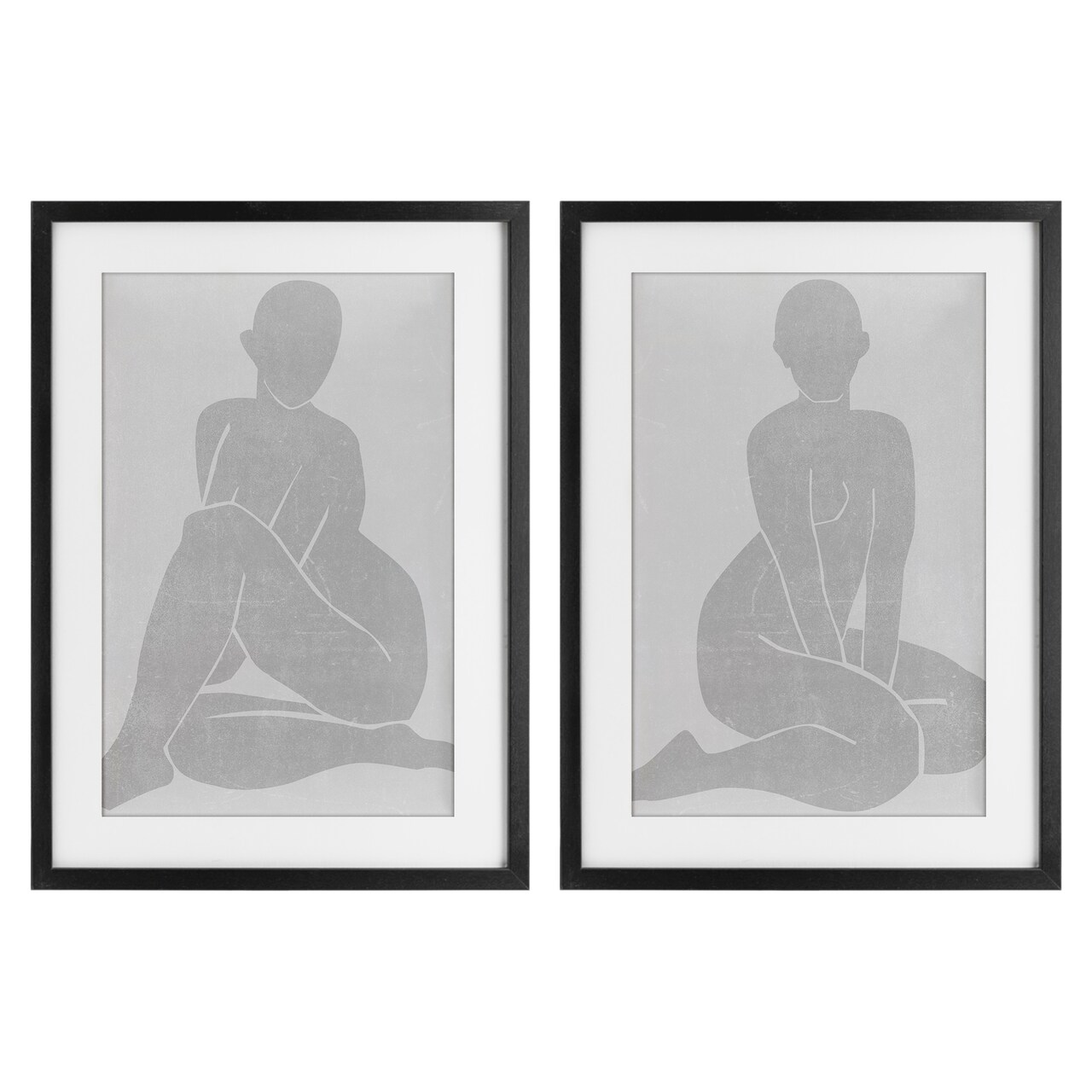 Stupell Industries Veiled Nude Silhouettes 2pc Framed Print Under Glass Set, design by Melissa Wang